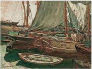 Polperro Harbour by Alexander Ignatius Roche