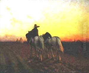 Returning at sunset by Henry Edward Detmold
