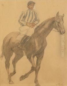 Jockey Sur Son Cheval by Odilon Roche