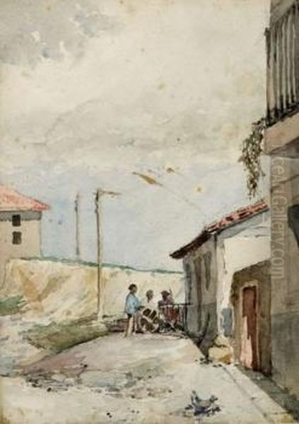 Calle De Un Pueblo Con Personajes - view 1