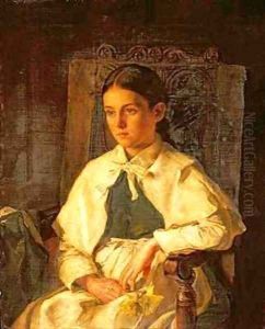 Portrait of a Girl in the Costume of Dr Woodwards School Maidstone by Jane Day