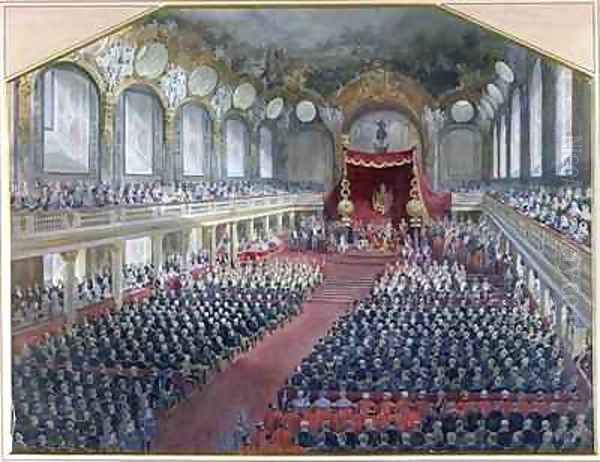 Opening of the Legislative Session in the throne room of the Louvre by Napoleon III on 7th February 1859 - view 1