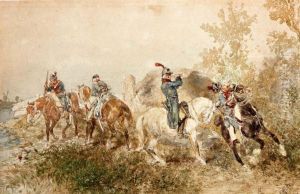 Cavaleristen Bij Een Rivier