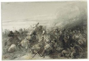 A Battle Scene In The Middle Ages