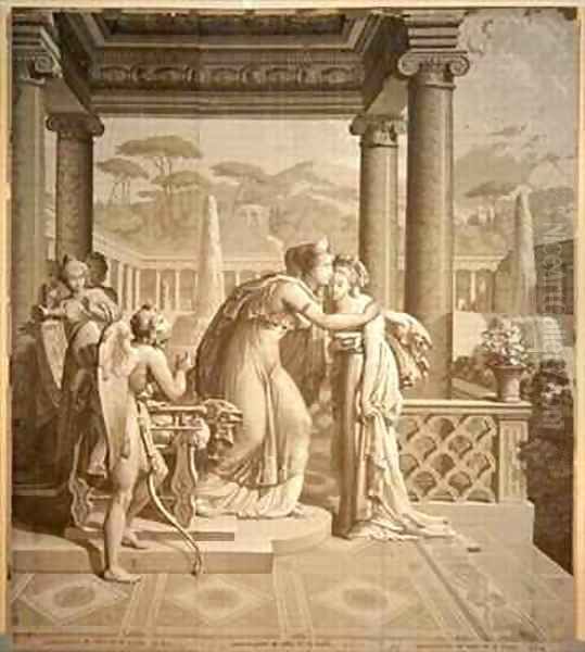 Wallpaper design with Cupid and Psyche - view 1