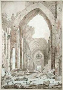 Demolition of the Old Church of St Genevieve Paris by Mme. (nee Destours) Duchateau