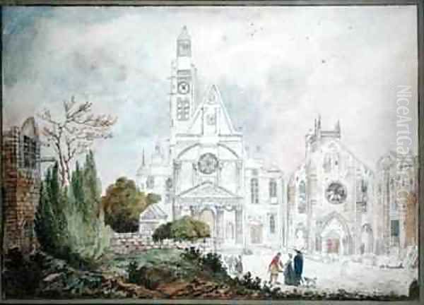 Facade of the Old Church of Saint Genevieve and Saint Etienne du Mont - view 1