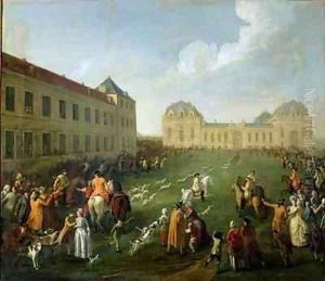 Deer Hunt in the Grandes Ecuries at Chantilly by Nicolas Anne Dubois