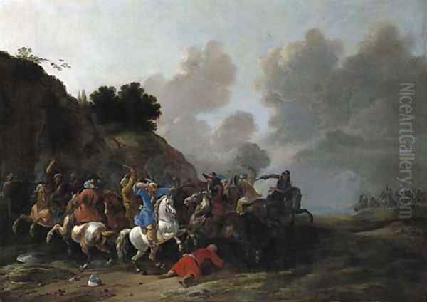 A cavalry battle between Turks and Christians - view 1