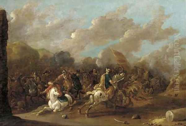 A cavalry skirmish between Christians and Turks - view 1