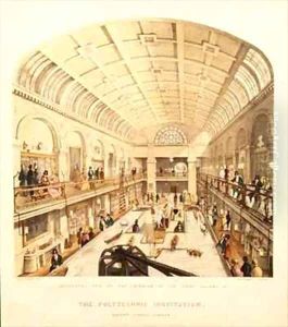 Interior view of the Great Gallery at the Polytechnic Institution Regent Street