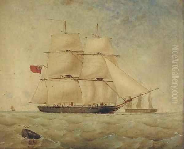 H.M. brig Sea Lark running inshore - view 1