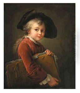 Le Petit Elve portrait of a boy holding a folio Le Petit Elve portrait of a boy holding a folio