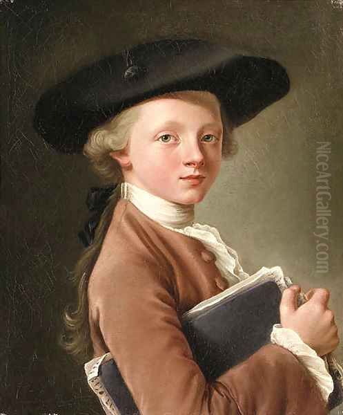 A Boy holding a Portfolio - view 1