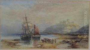 Fisherfolk And Vessels Ashore, Bamburgh Castle Beyond Fisherfolk And Vessels Ashore, Bamburgh Castle Beyond