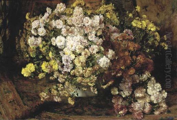 A Flower Still Life With Chrysanthemums - view 1