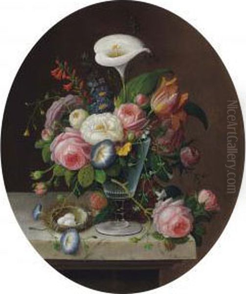 Flowers In A Crystal Vase - view 1