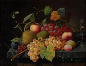 Fruit Still Life With Moth