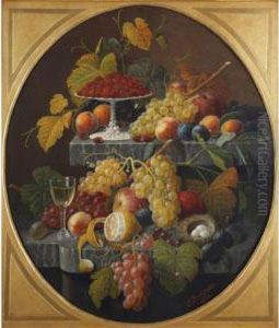 Two-tier Still Life With Fruit by Severin Roesen
