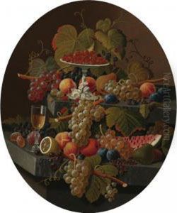 Still Life With Fruit, Two Tiers by Severin Roesen