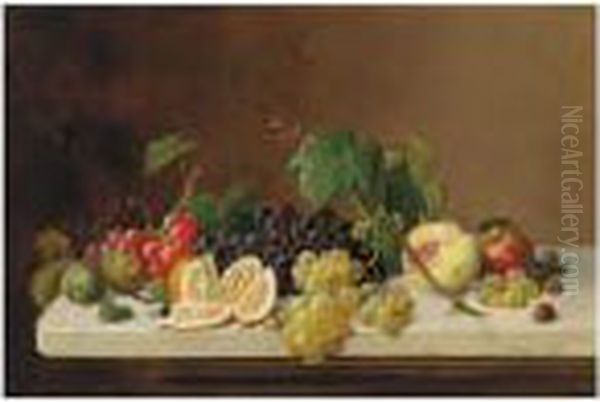 Grapes On A Marble Slab - view 1