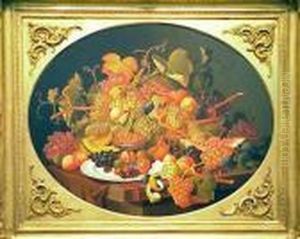 Elaborate Still Life With Fruit Upon A Table by Severin Roesen