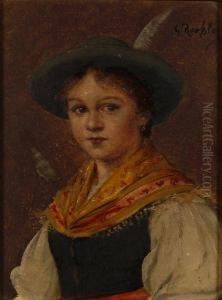 A Portrait Of A Woman, Half-length by Georg Roessler