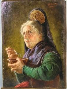 Landfrau In Tracht by Georg Roessler