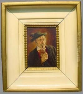 Man Smoking Pipe by Georg Roessler