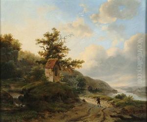 Figure On A Path In A River Landscape
