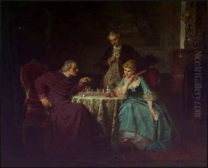 Cardinal And His Guests Playing Chess