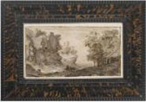 Mountainous Wooded Landscape With Travellers by Roelandt Roghman