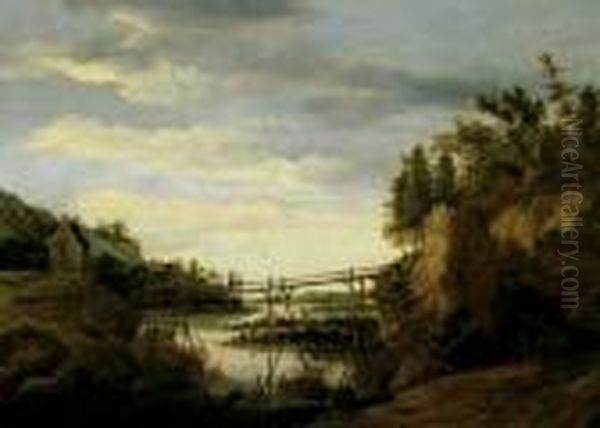 Flusslandschaft Mit Einem Steg. - view 1
