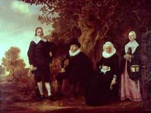 Family Group in a landscape by Gerrit van Donck
