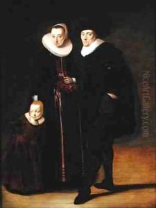 Portrait of a Married Couple with their Son by Gerrit van Donck