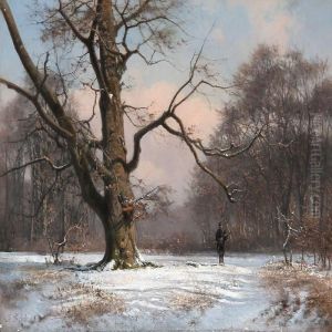 A Hunter In The Woods On A Winter Day