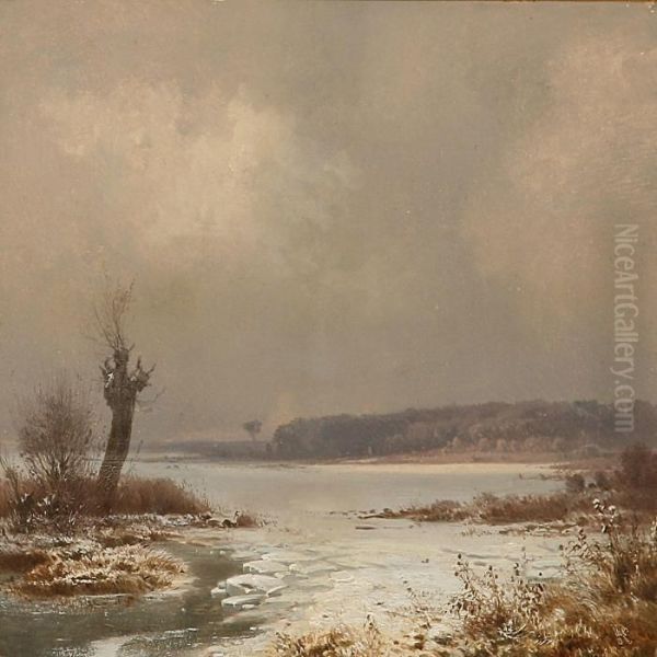 Coastal Scene Covered In Snow - view 1