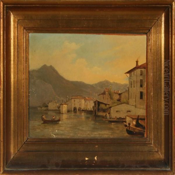 Southern Landscape With Houses By A River - view 1