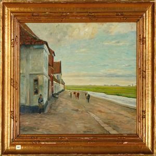 A Danish Street Scenery From Ribe Town - view 1
