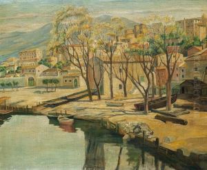 Johan Rohde: "terracina Seen From The Canal".