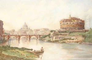 View of the Castel Sant'Angelo, Rome by Stefano Donadoni