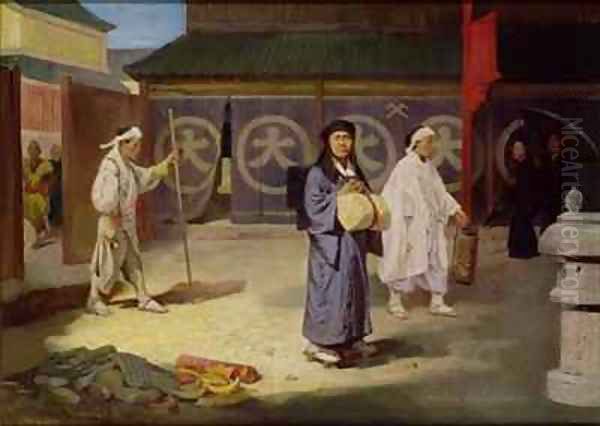Japanese Pilgrim returning from Mount Fusi Yama - view 1