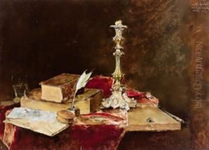 Stillleben Mit Buchern by Friedrich, Fritz Rojka