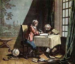 Rene Descartes 1596-1650 writing his world system Rene Descartes 1596-1650 writing his world system
