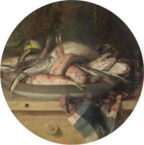 Bouillabaisse, Still Life Of Red Mullet, Cod And Sardines by Henry Leonidas Rolfe