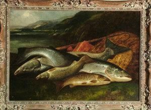 Salmon And Trout On A Lakeside