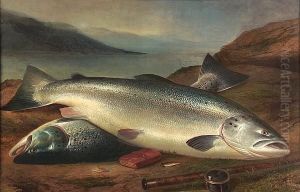 A Brace Of Salmon On The Banks Of Loch Tay