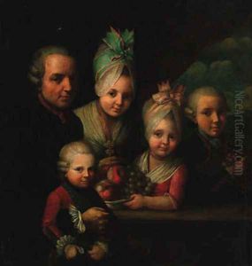 A family portrait group by Dominique (Guillaume Dominique Jacques) Doncre