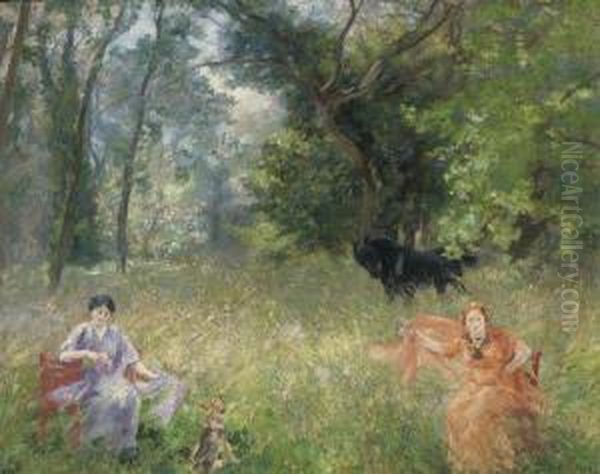 Flower Pickers In A Summer Meadow - view 1