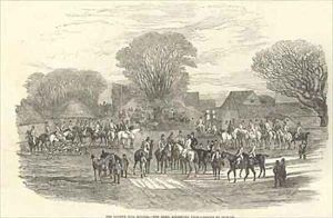 The Queens Stag Hounds The Meet Aylesbury Vale by Edward Duncan